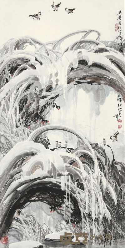 于志学 1993年作 鸣春图 立轴 135×67cm