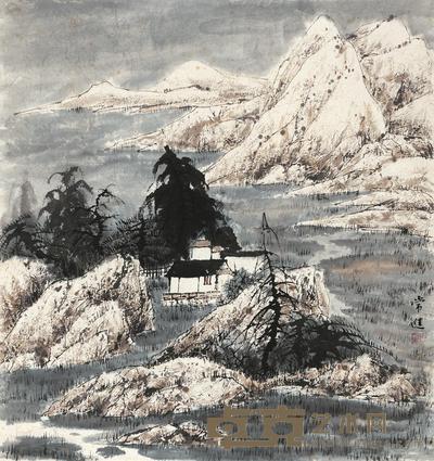 常进 闲山幽居 镜心 66×63cm