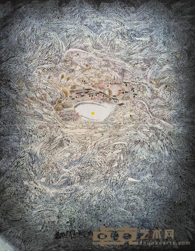 贾海泉（老德） 1993年作 山凹凹里的细语 立轴 163×128cm