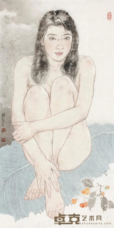 王根生 樱桃少女 镜心 66×33cm