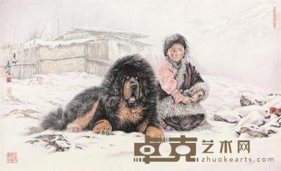 唐坚 2011年作 雪域岁月 镜心 68×113cm