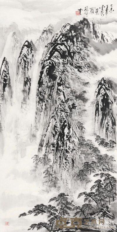 爱新觉罗·毓嵉 2015年作 雪景山水 镜心 137×68cm