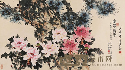 赵少昂 1978年作 富贵长寿 镜心 66×120cm