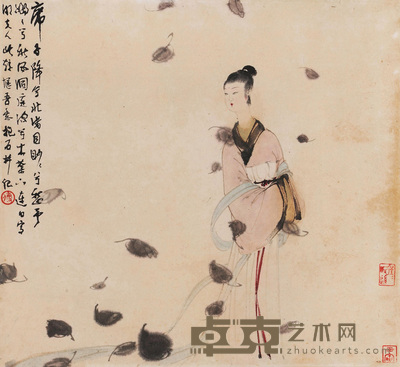 傅抱石 1962年作 湘夫人 立轴 44×48cm