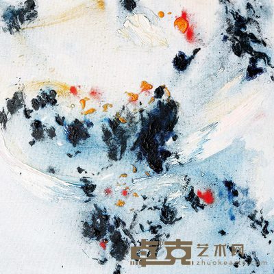 王承昊 2015年作 风雪渡僧人 60×60cm