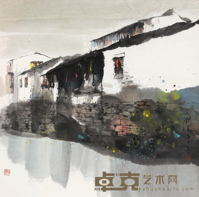 刘建 2002年作 皖南民居 镜心 68×68cm