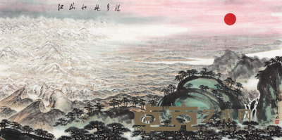 傅瑜明 2015年作 江山如此多娇 镜心 69×137cm