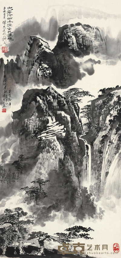 徐志文 狮子沟胜景 立轴 96×44cm