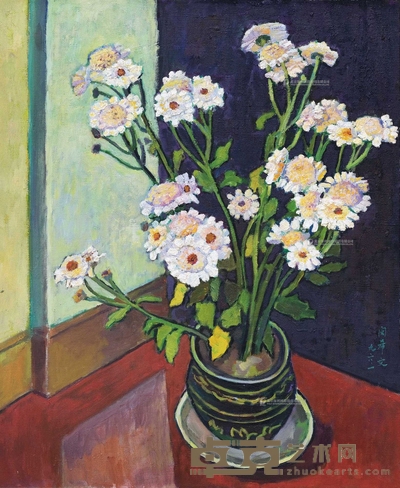 闵希文 1996年作 瓶花 60×50cm