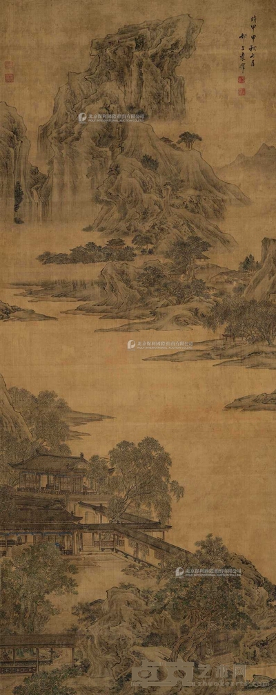 袁耀 宫苑图 立轴 190×75.5cm