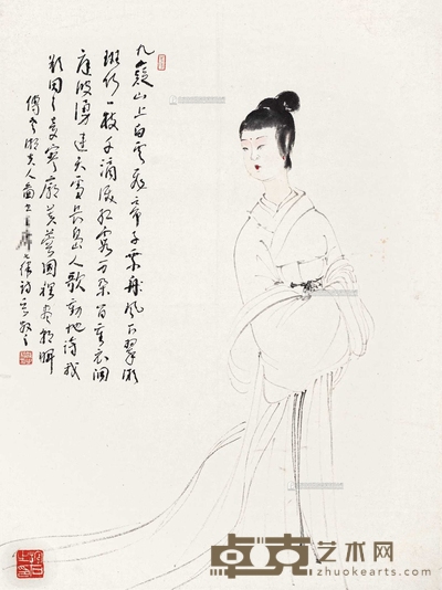 傅抱石 湘夫人 镜心 45×33cm