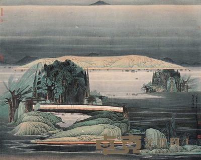 薛亮 2000年作 烟江浮碧岫 镜心 97×122cm