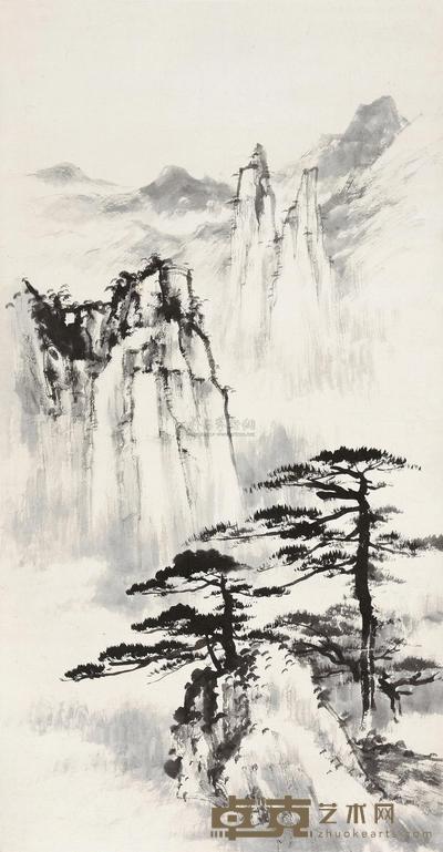 董寿平 黄山松云 镜心 83×43cm