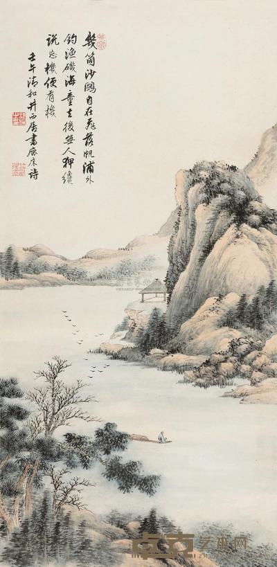 祁崑 山水 立轴 64×31cm
