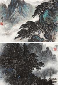 黎雄才 山水 （二帧） 立轴