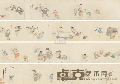 吴友如 婴戏图 手卷 27×650cm