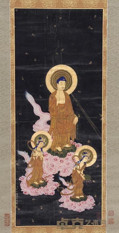 佚名 三世尊 立轴 88×35cm