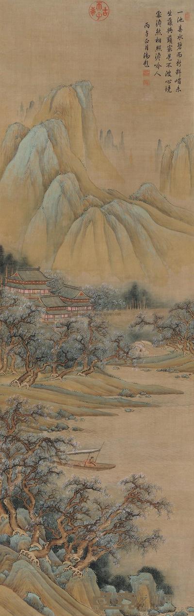 佚名 春溪泛棹 立轴 124×39cm