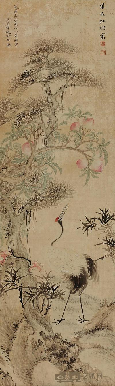 佚名 松鹤图 立轴 110×33cm