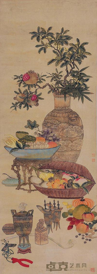 佚名 博古图 立轴 130×46cm