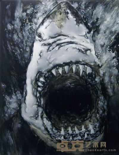 连学铭 2007年作 呐喊-4（鲨鱼） 140×110cm