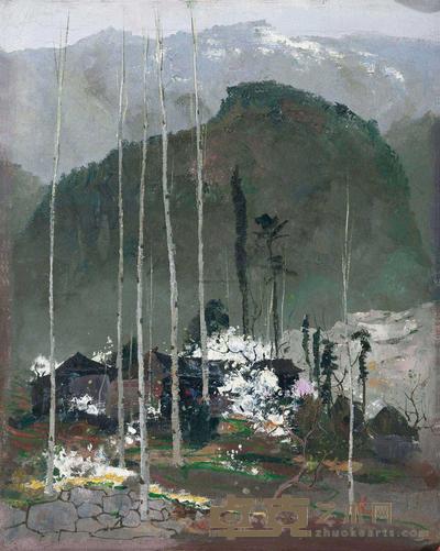 吴冠中 山居图 镜心 72×56cm