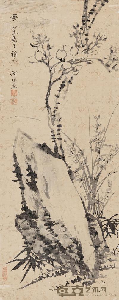 何瑞熊 幽兰图 立轴 100×40cm