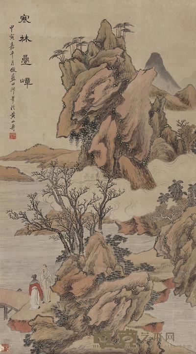 黄山寿 1914年作 寒林叠嶂 立轴 140×78cm