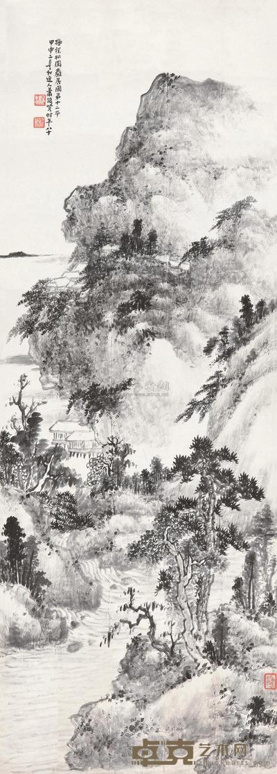 萧俊贤 山居图 镜心 102×34cm