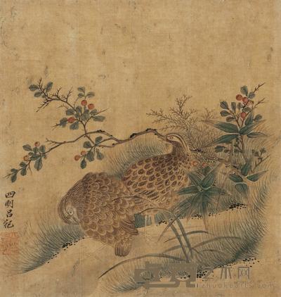 吕纪 双安图 立轴 33×31cm