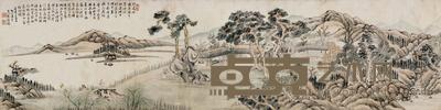 汤贻汾 1845年作 山水卷 手卷 32×131cm