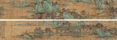 朱朗 红树溪桥图 手卷 24×292cm