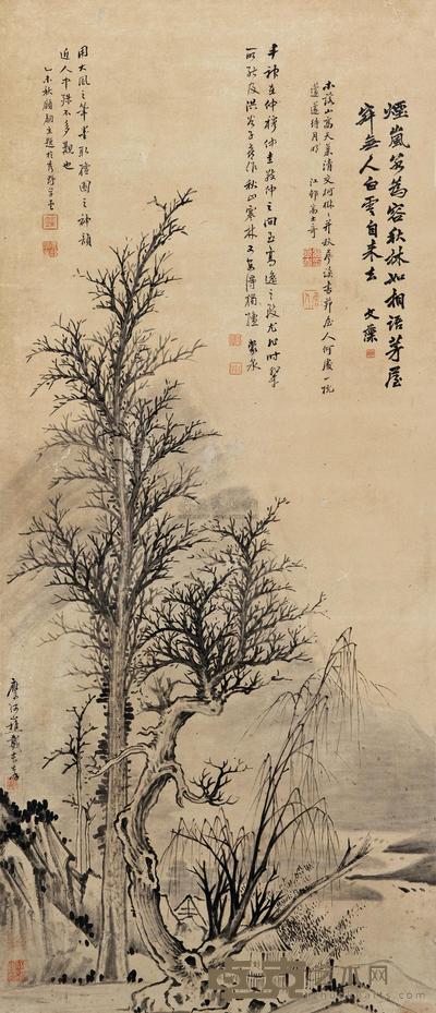 戴本孝 山水 立轴 107×46cm