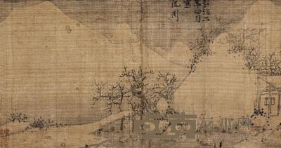 沈周 1489年作 山水 立轴 23×43cm