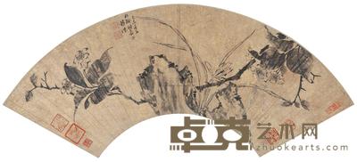 佚名 花卉扇面 镜心 16×51cm