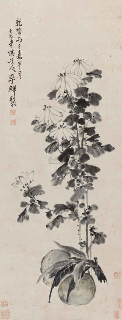 李鱓 （款） 花卉菊寿图 立轴