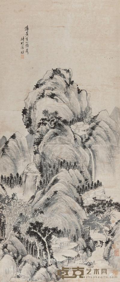 汪昉 山水 立轴 110×48cm