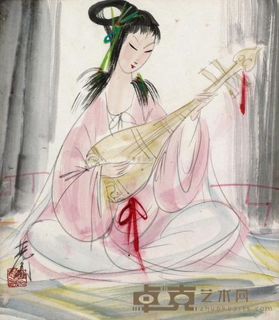 抚琴少女