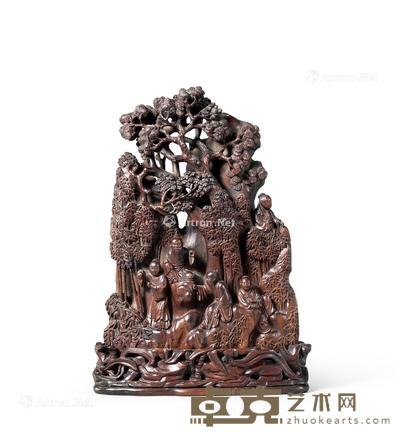 沉香竹溪六逸山子 