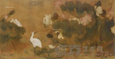 荷花鹭鸶图 
