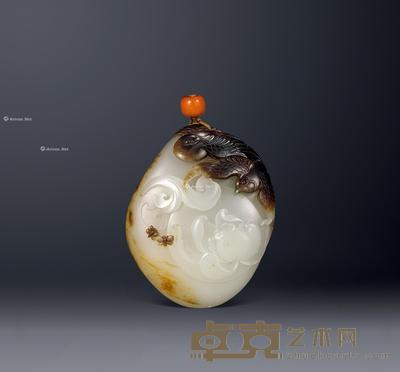 郭万龙 白玉雕连连见喜挂坠