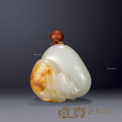 吴灶发 白玉雕鼠纹挂坠 