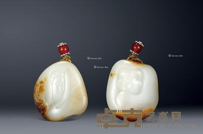孟庆东 白玉雕佛、观音挂坠