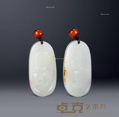 于雪涛 白玉雕如意弥勒牌