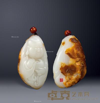 于雪涛 白玉雕富贵福把件