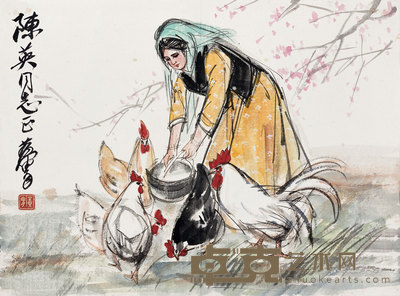 饲鸡图