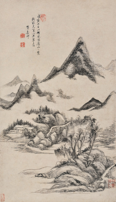 仿小米笔意山水