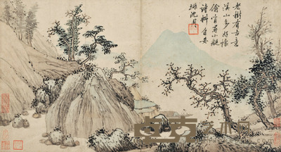 古木小艇图
