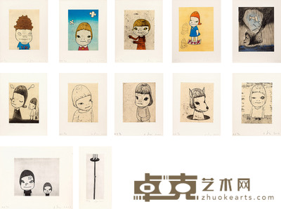 十二件作品：（i）Y.N.（自画像）；（ii）绿眼睛；（iii）夜行者；（iv）站在F单词上；（v）下雨天；（vi）成为思想者；（vii）保持良好；（viii）平整的外套；（ix）Spockie；（x）阴霾天；（xi）流鼻水的兄弟；（xii）世界顶端 
