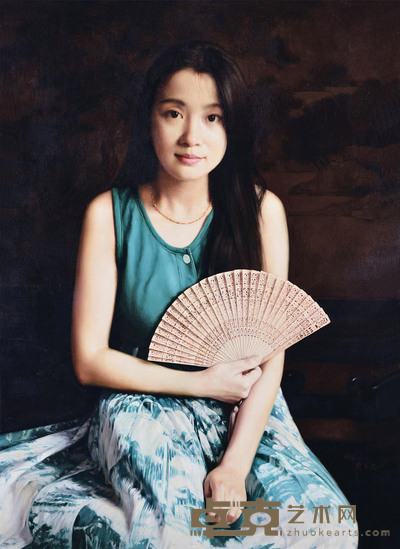 持扇少女